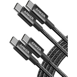 USB C Cable, Anker 2 Pack New Nylon USB C to USB C Cable (6ft 60W), PD Type C Charging Cable - Black